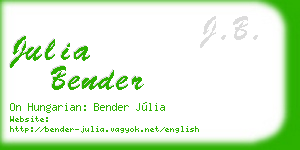 julia bender business card