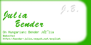 julia bender business card